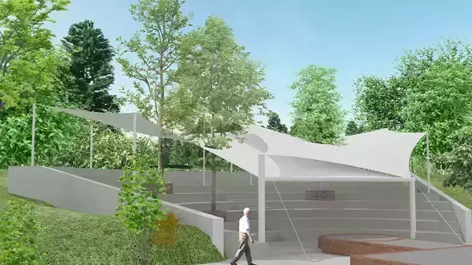Amphitheatre tent with holes in it Free 3D model