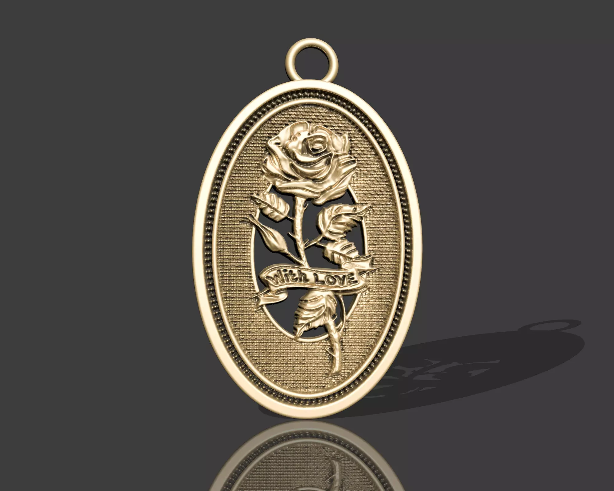 ROSE BRANCH  PENDANT 3D print model_0