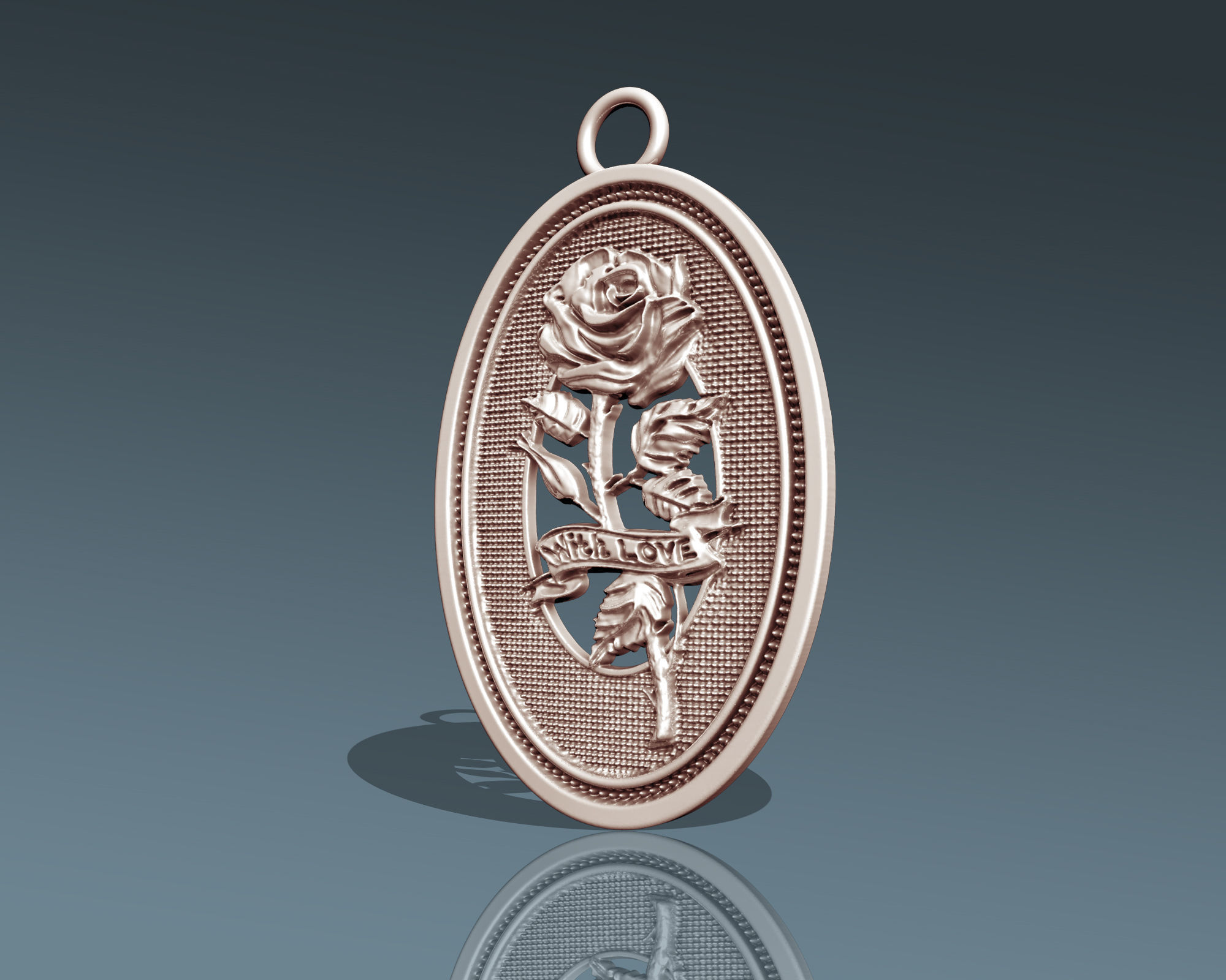 ROSE BRANCH  PENDANT 3D print model_8