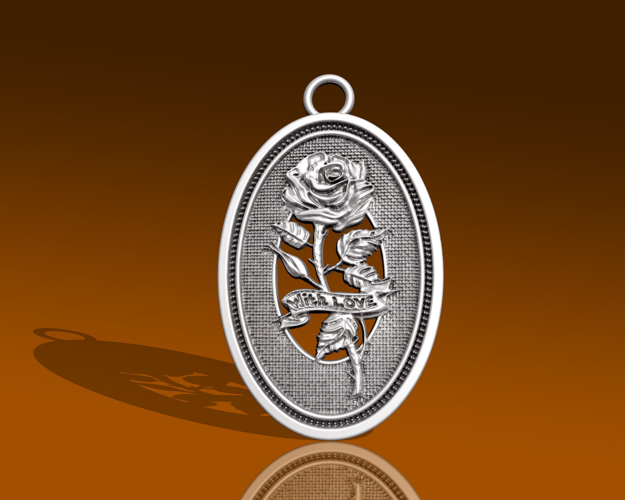 ROSE BRANCH  PENDANT 3D print model_4