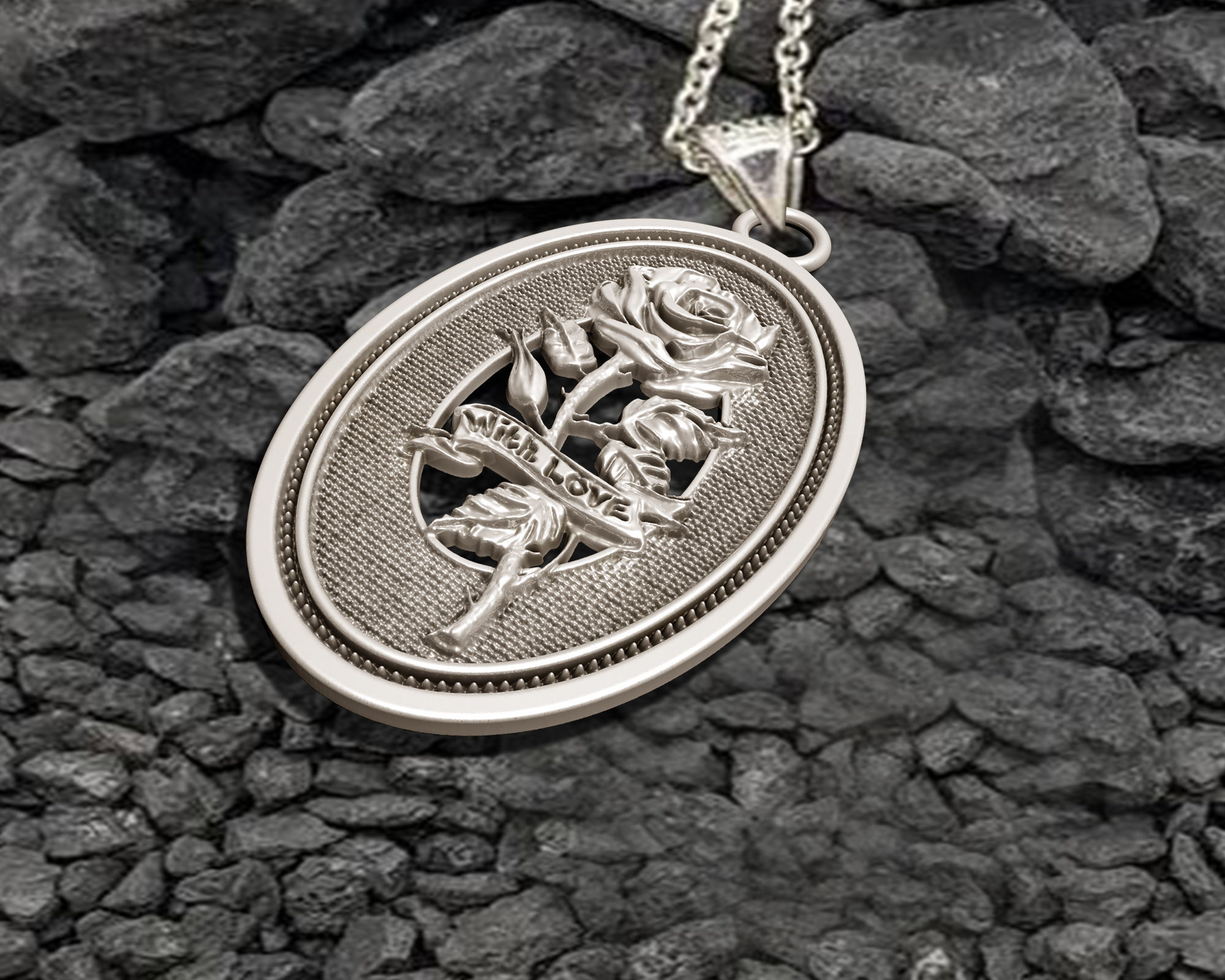 ROSE BRANCH  PENDANT 3D print model_5