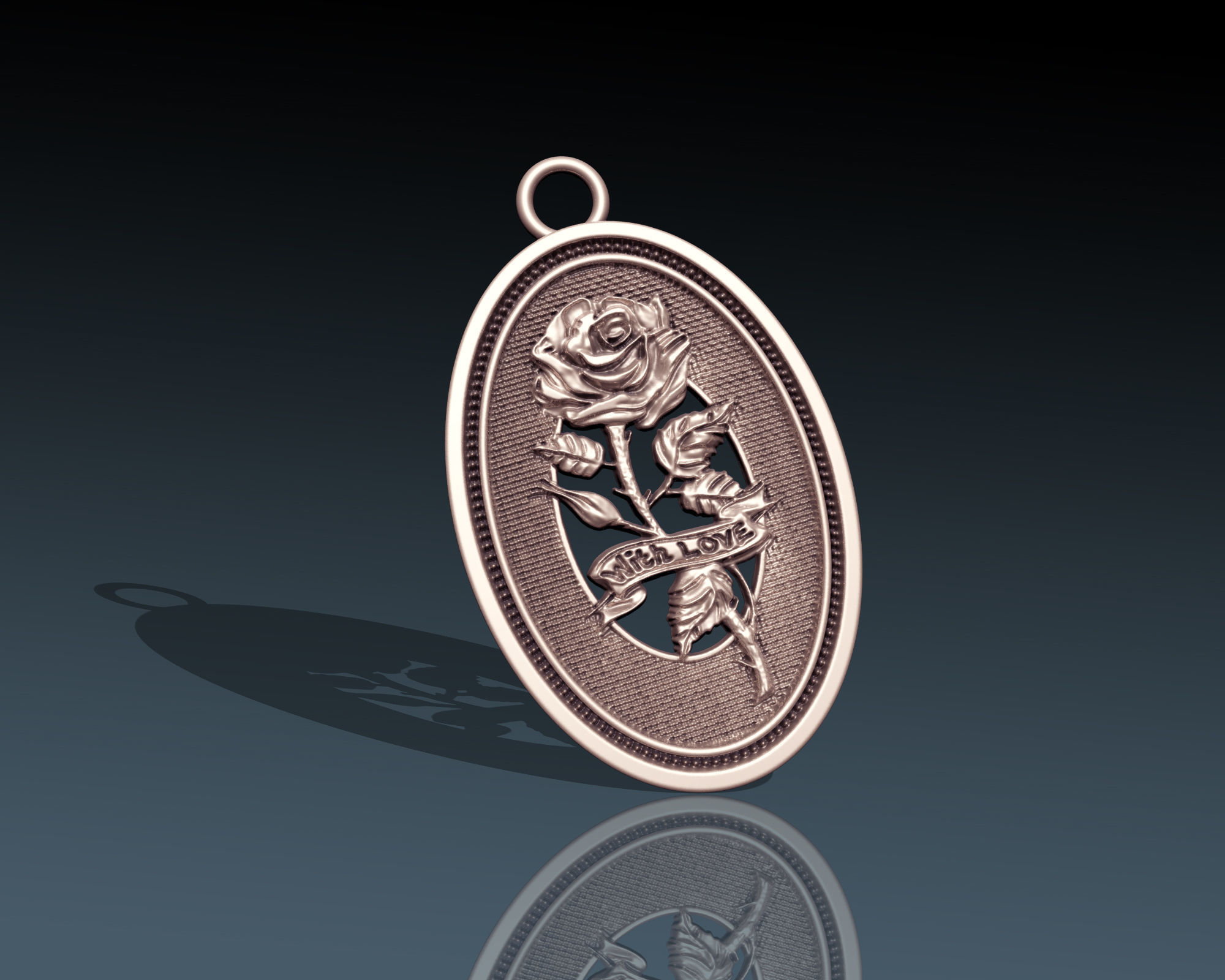 ROSE BRANCH  PENDANT 3D print model_9