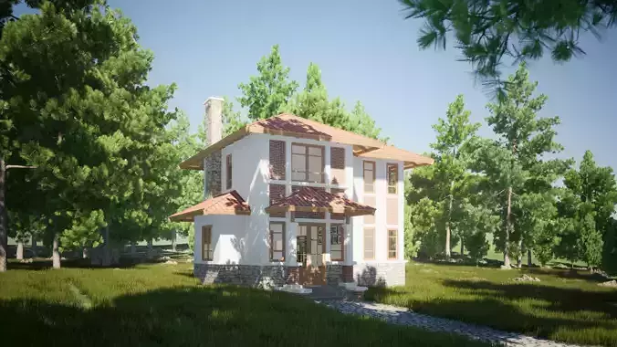 049Countryhouse2f52m2 3D model