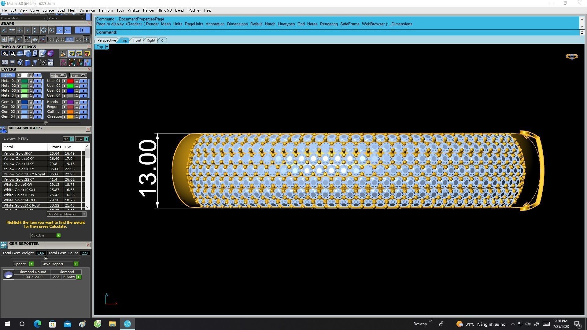 6278 Asian Diamond Bangle 3D print model_5