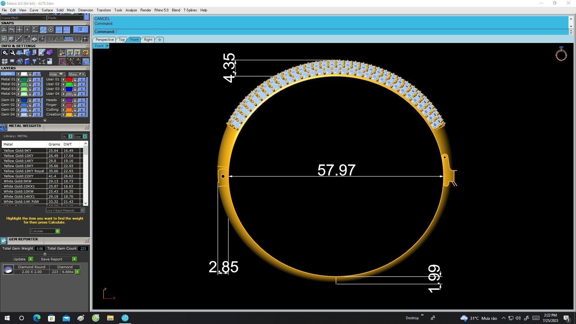 6278 Asian Diamond Bangle 3D print model_6