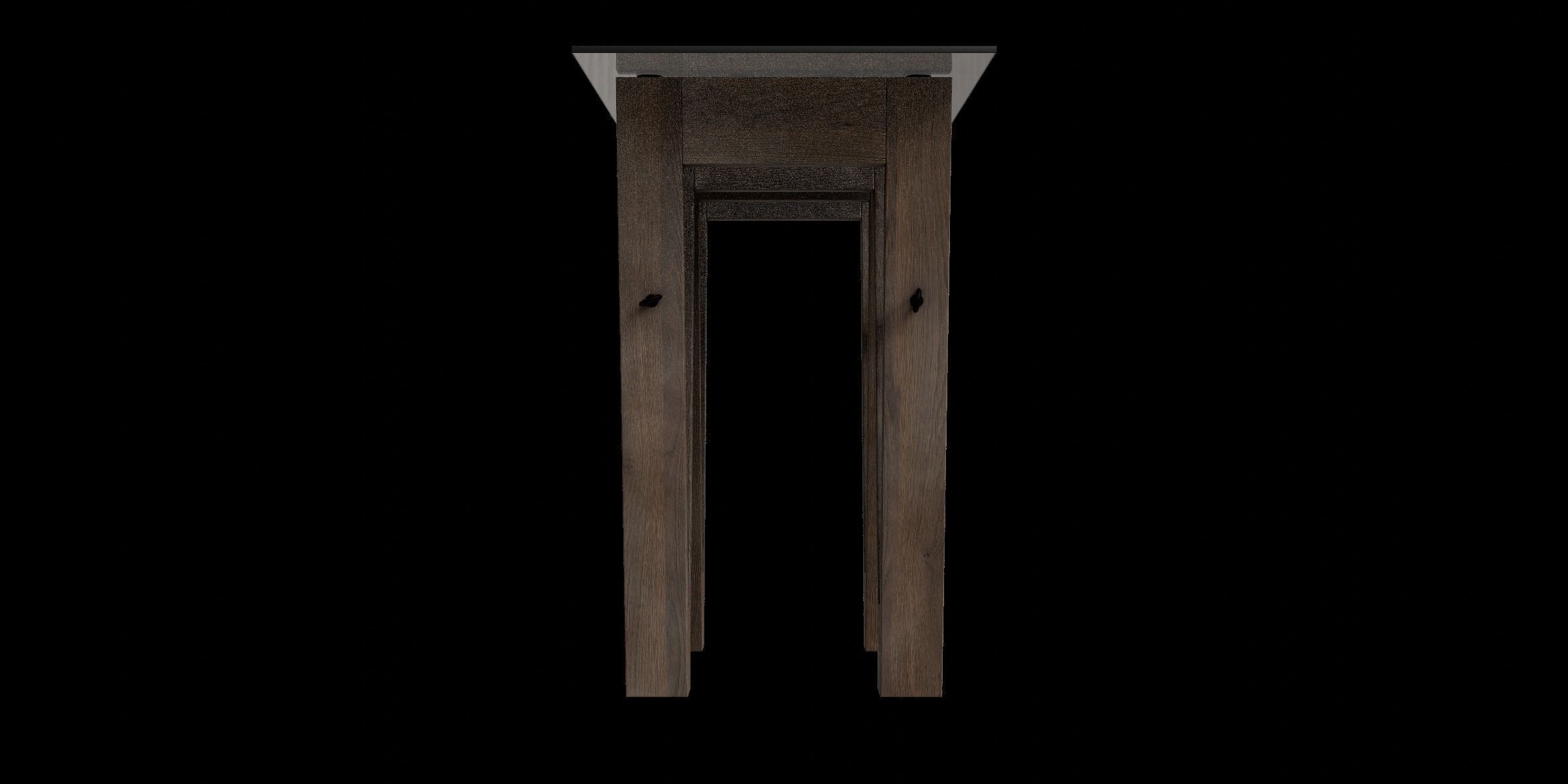 Tobacco Oak Reclaimed Wood Console 3D model_8