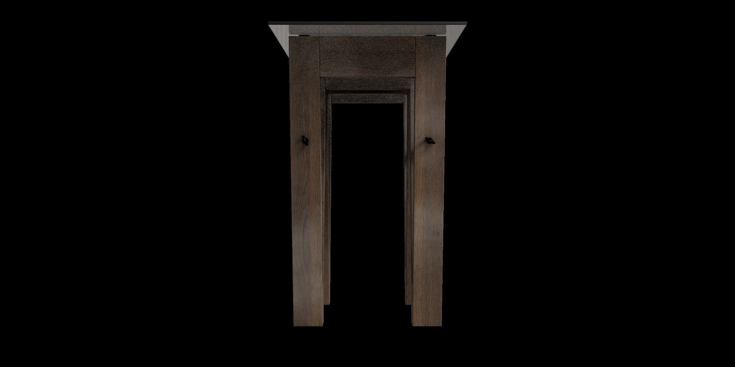Tobacco Oak Reclaimed Wood Console 3D model_6