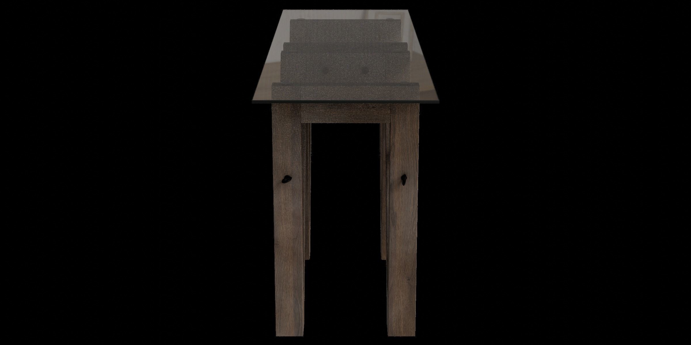 Tobacco Oak Reclaimed Wood Console 3D model_12