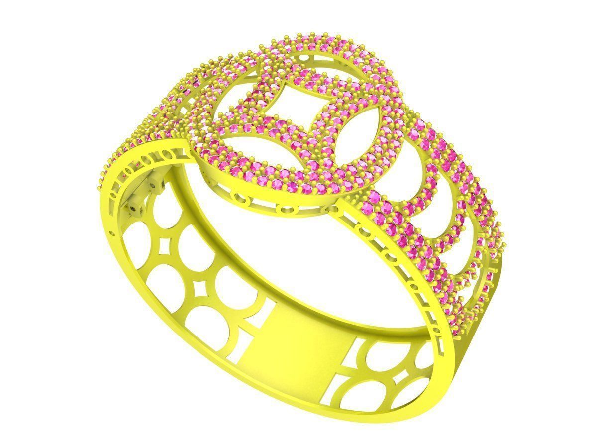 6280 Vietnamese Money Coins Diamond Bangle 3D print model_1