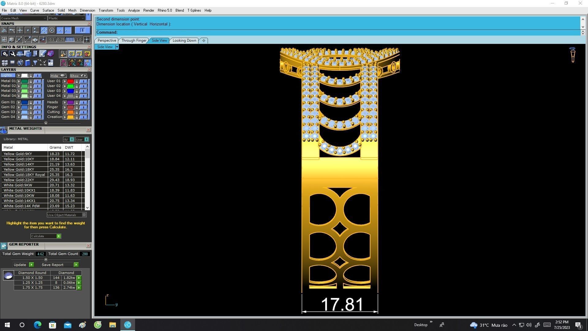 6280 Vietnamese Money Coins Diamond Bangle 3D print model_7