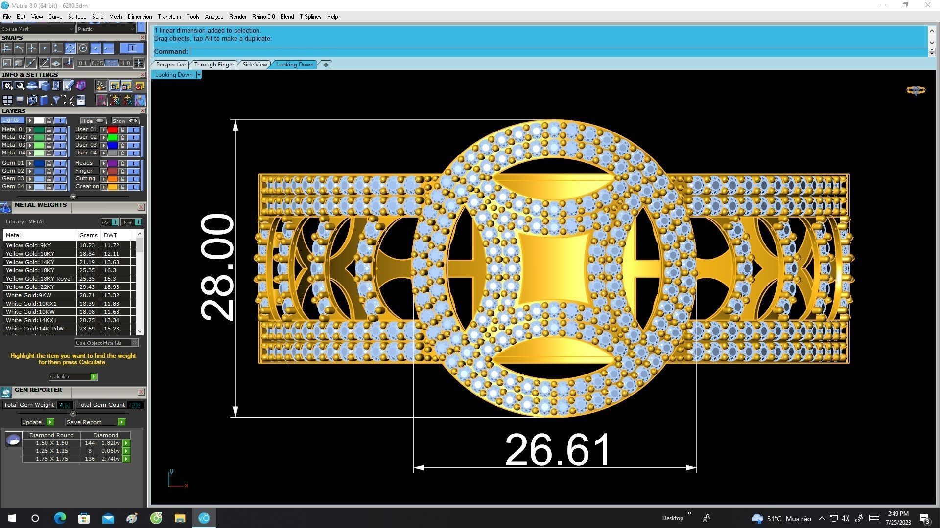 6280 Vietnamese Money Coins Diamond Bangle 3D print model_5