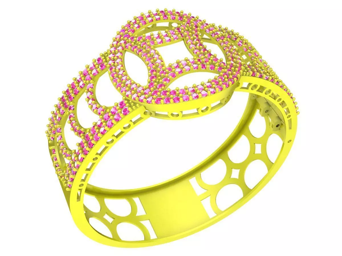 6280 Vietnamese Money Coins Diamond Bangle 3D print model_0