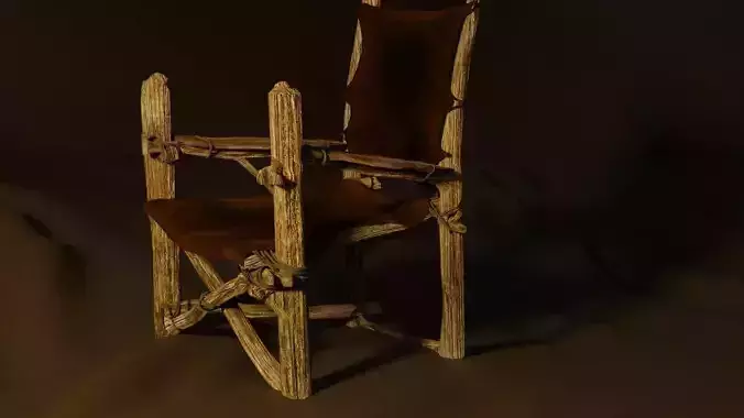 Primitive armchair something Shrek would have Low-poly 3D model