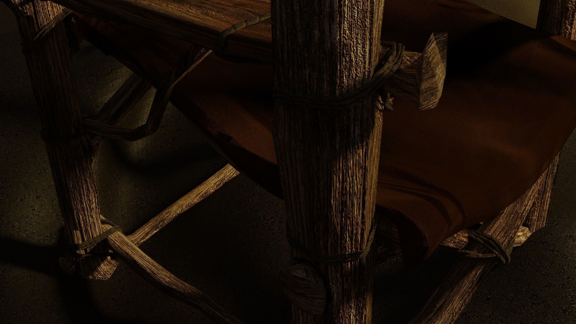 Primitive armchair something Shrek would have Low-poly 3D model_14