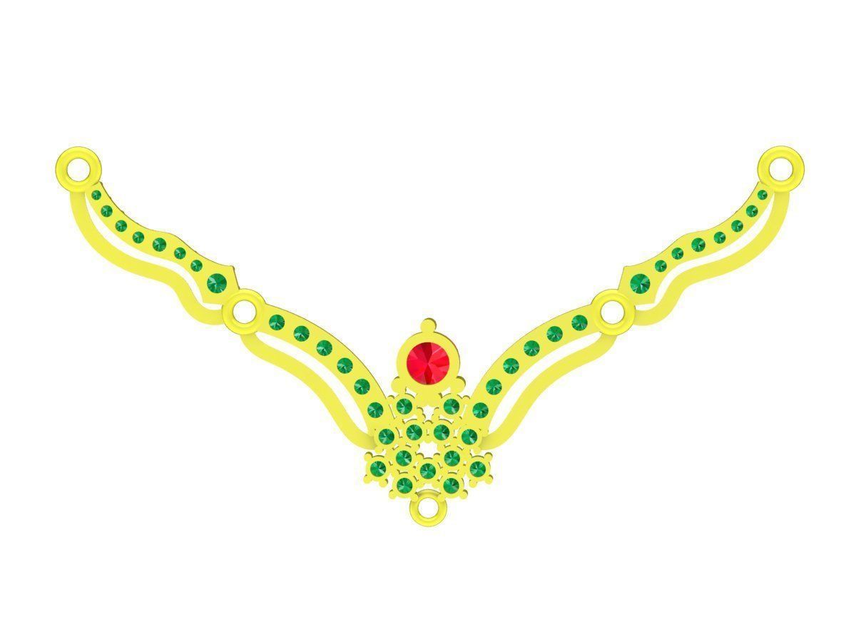 6291 Asian Fashion Diamond Necklace Pendant 3D print model_3