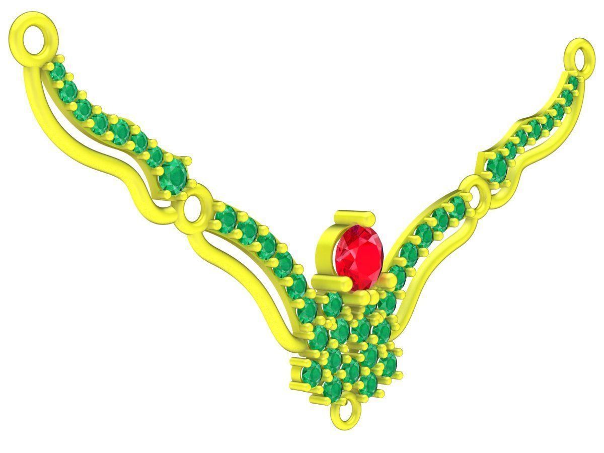 6291 Asian Fashion Diamond Necklace Pendant 3D print model_4