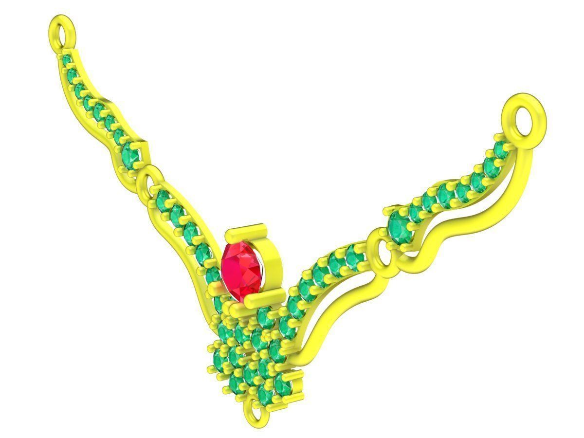 6291 Asian Fashion Diamond Necklace Pendant 3D print model_1