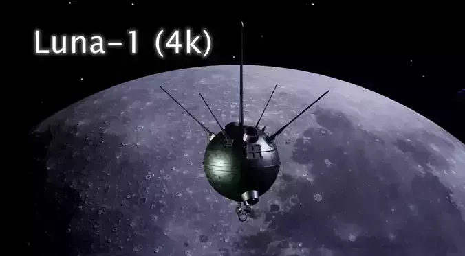 Luna 1 Spacecraft - 4k Textures Low-poly 3D model