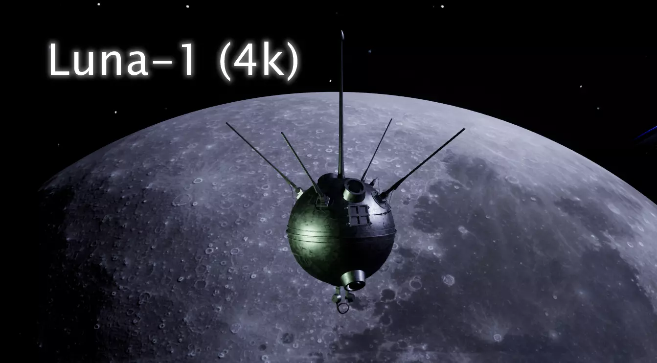 Luna 1 Spacecraft - 4k Textures Low-poly 3D model_0