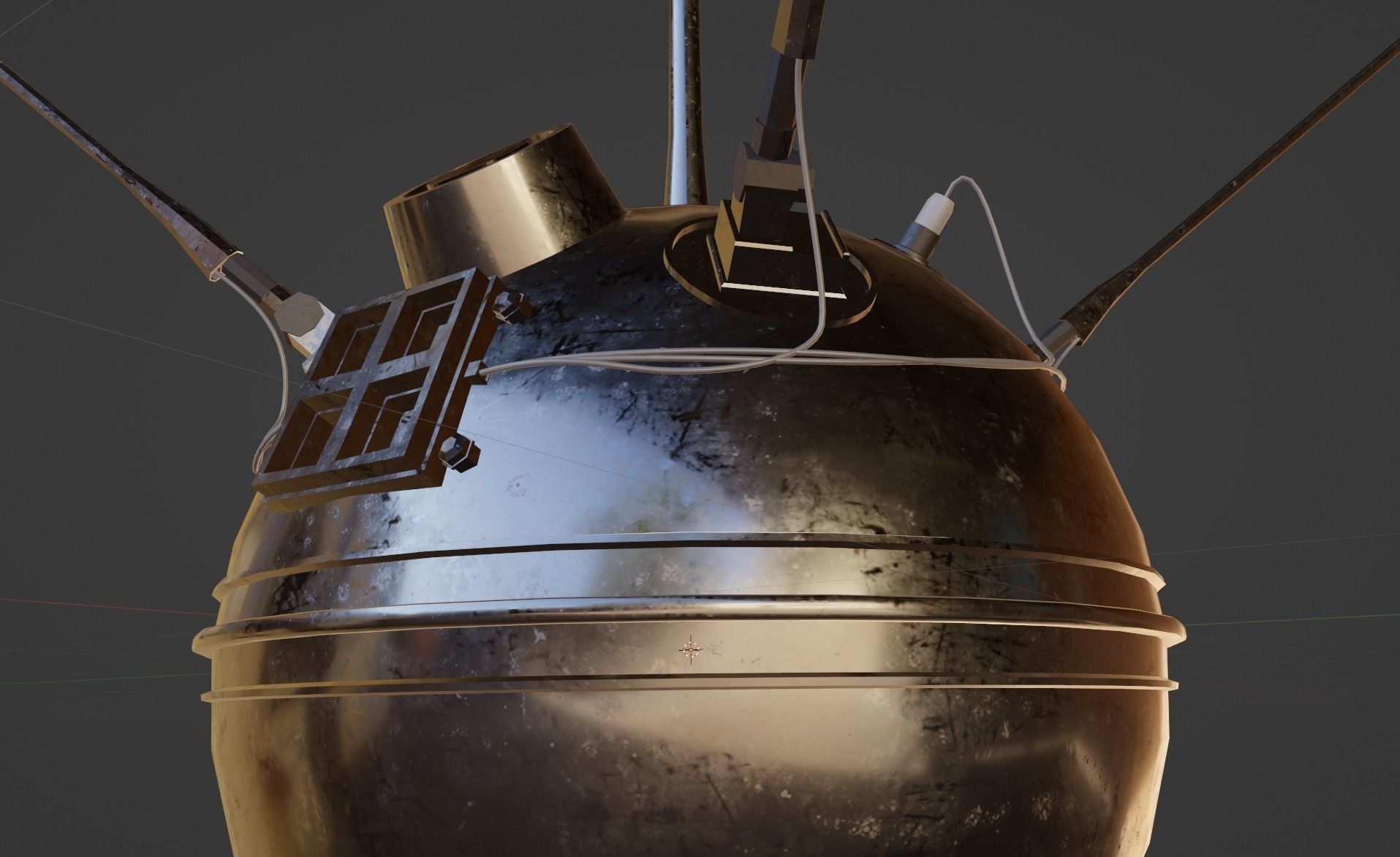 Luna 1 Spacecraft - 4k Textures Low-poly 3D model_10