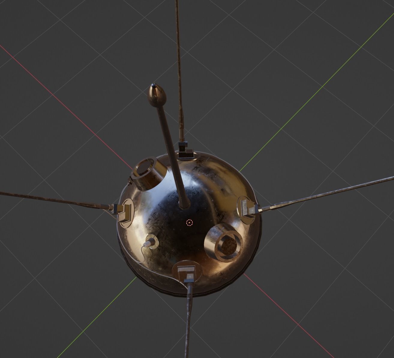 Luna 1 Spacecraft - 4k Textures Low-poly 3D model_9