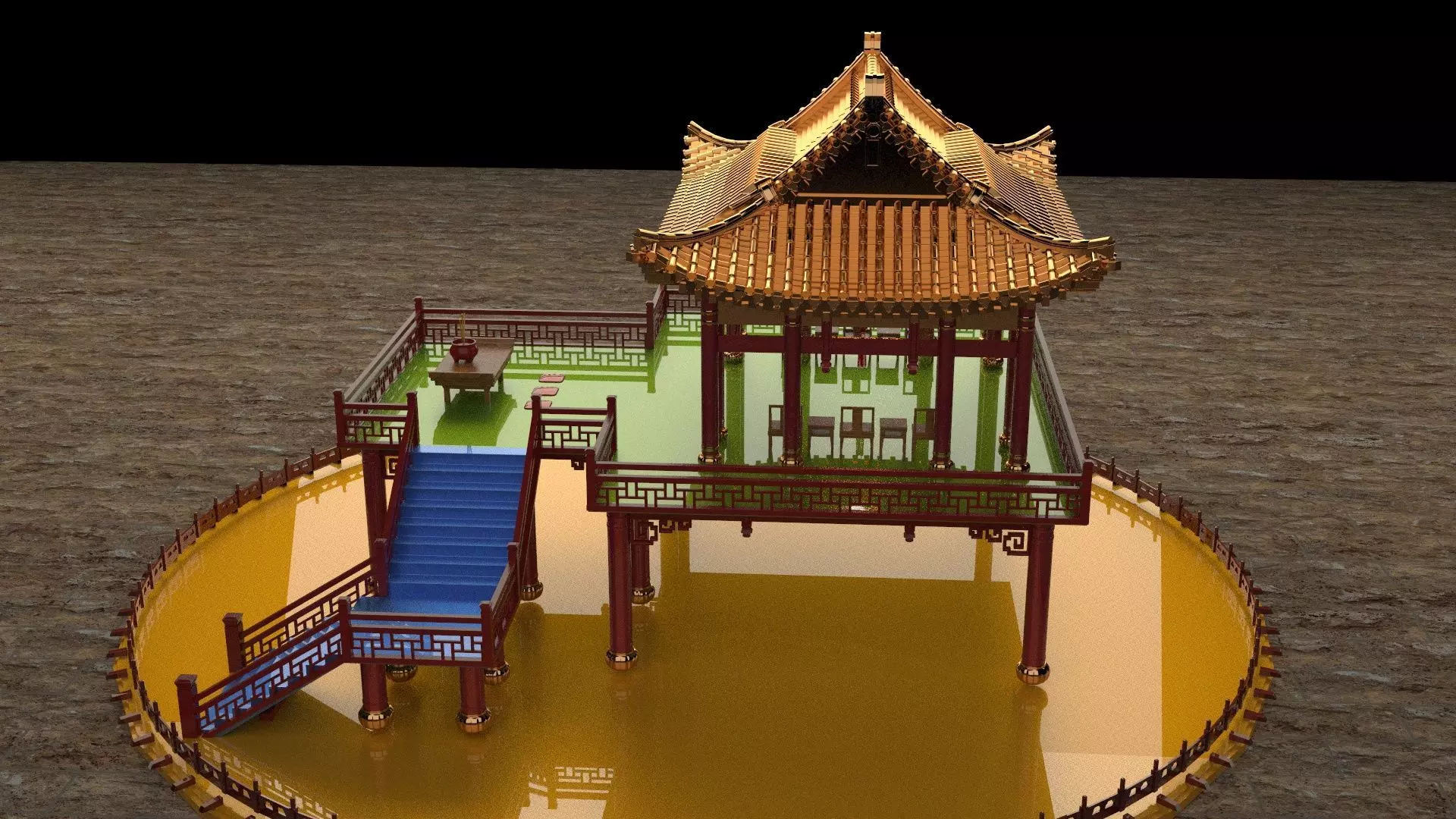 Chinese ancient house 3D model_0
