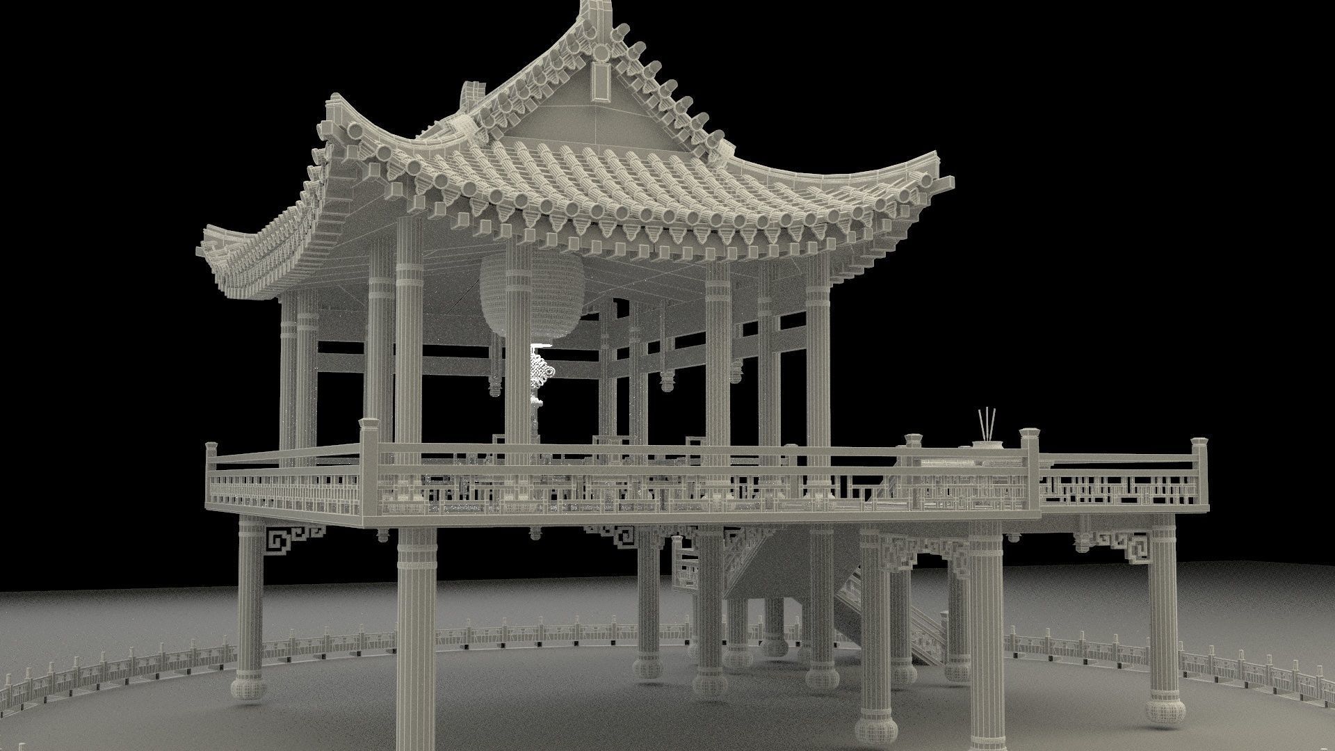Chinese ancient house 3D model_6