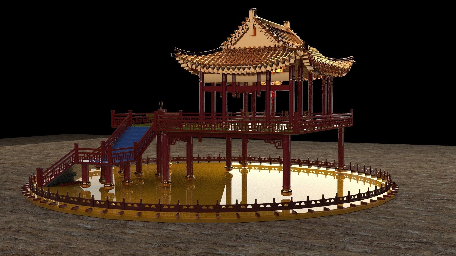 Chinese ancient house 3D model_4