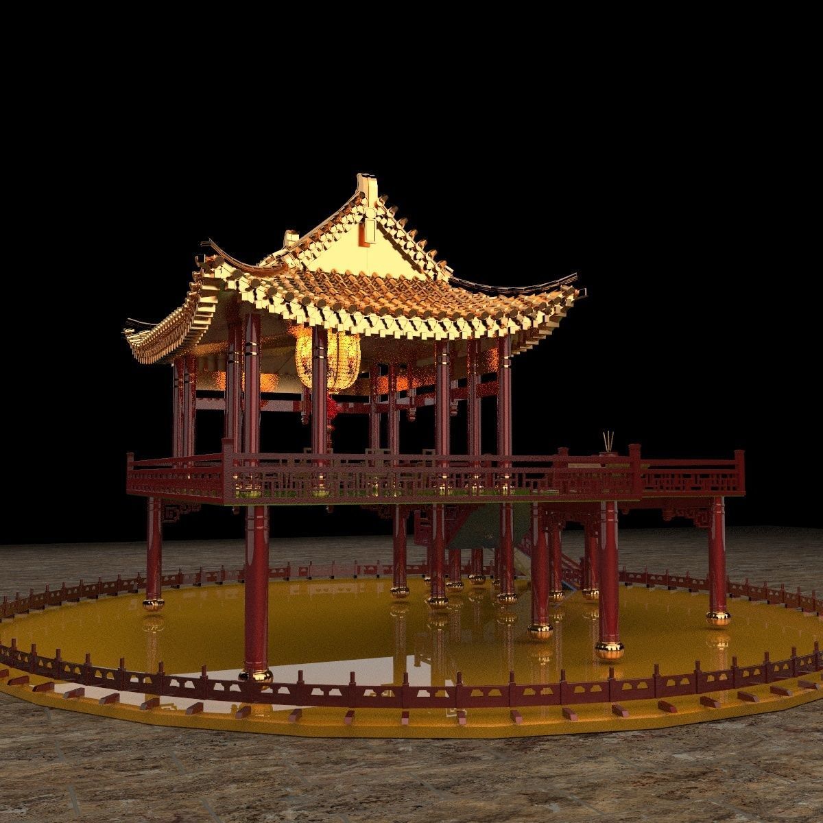 Chinese ancient house 3D model_5