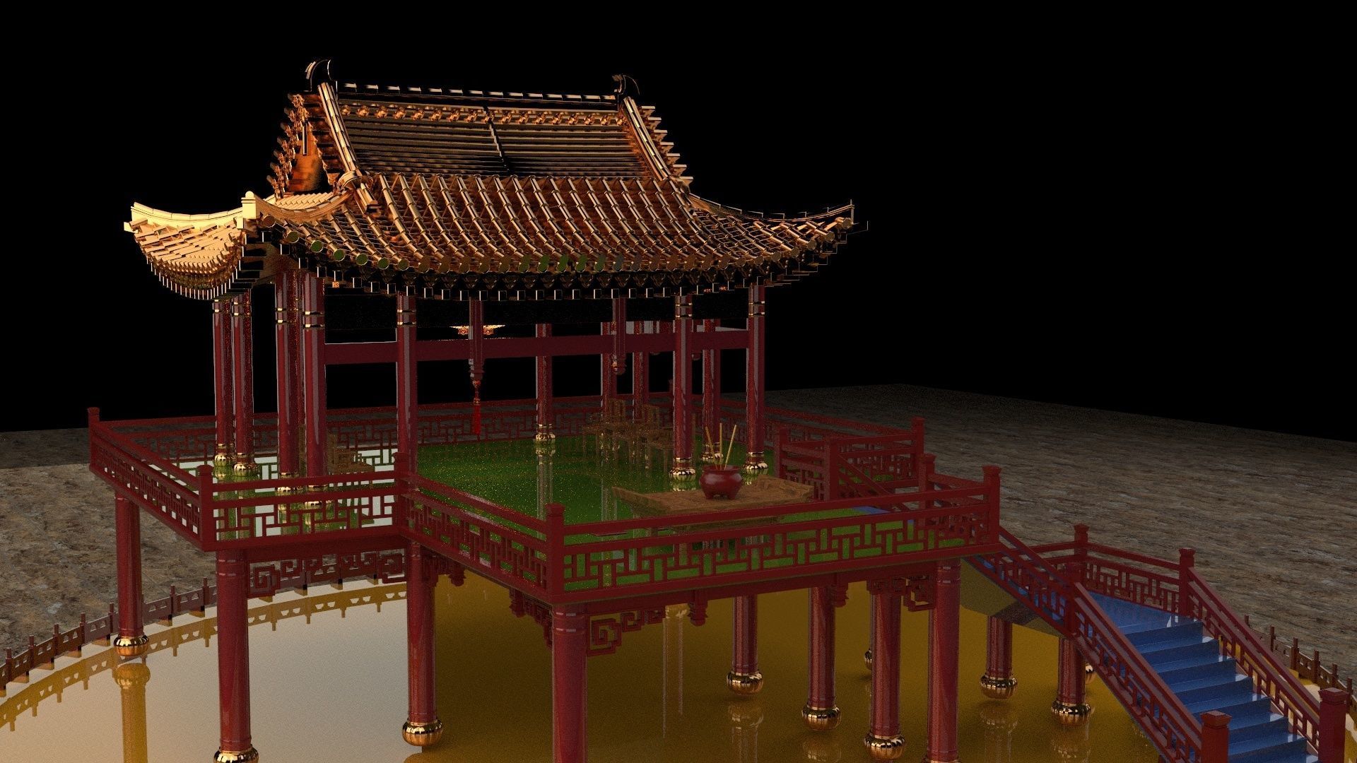 Chinese ancient house 3D model_3