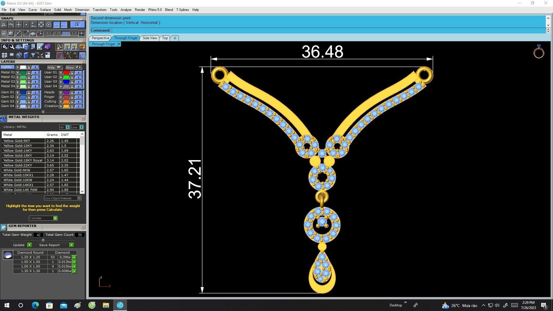 6297 Korean Diamond Necklace Pendant 3D print model_6