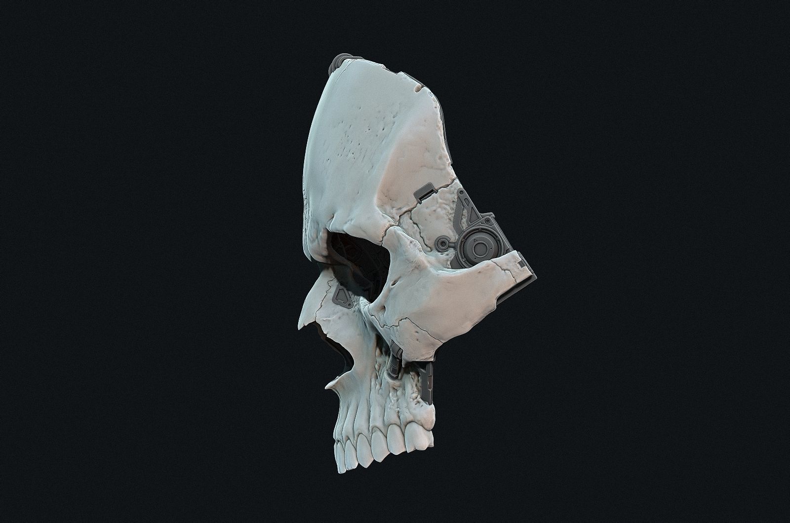 Skull ghost mecha sci-fi mask high model 3D model_33