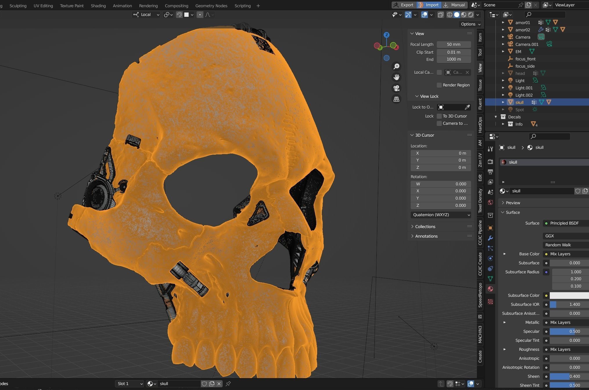 Skull ghost mecha sci-fi mask high model 3D model_23