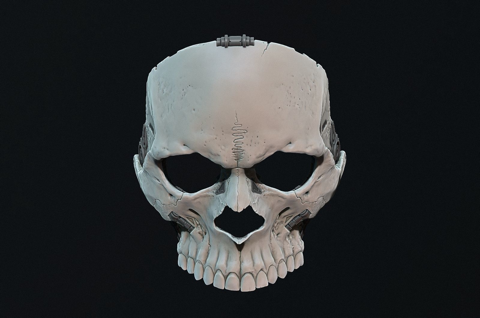 Skull ghost mecha sci-fi mask high model 3D model_30