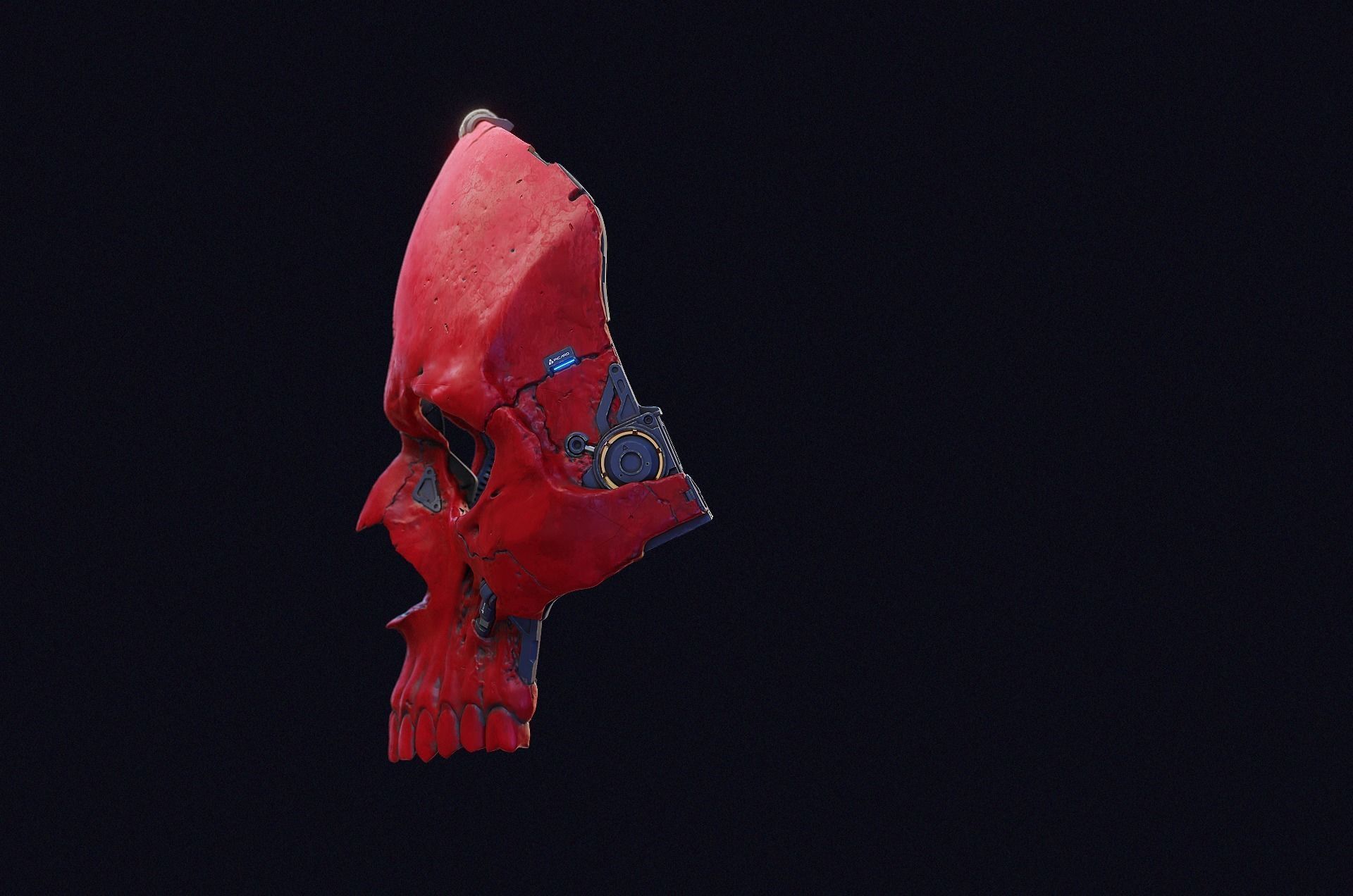 Skull ghost mecha sci-fi mask high model 3D model_4