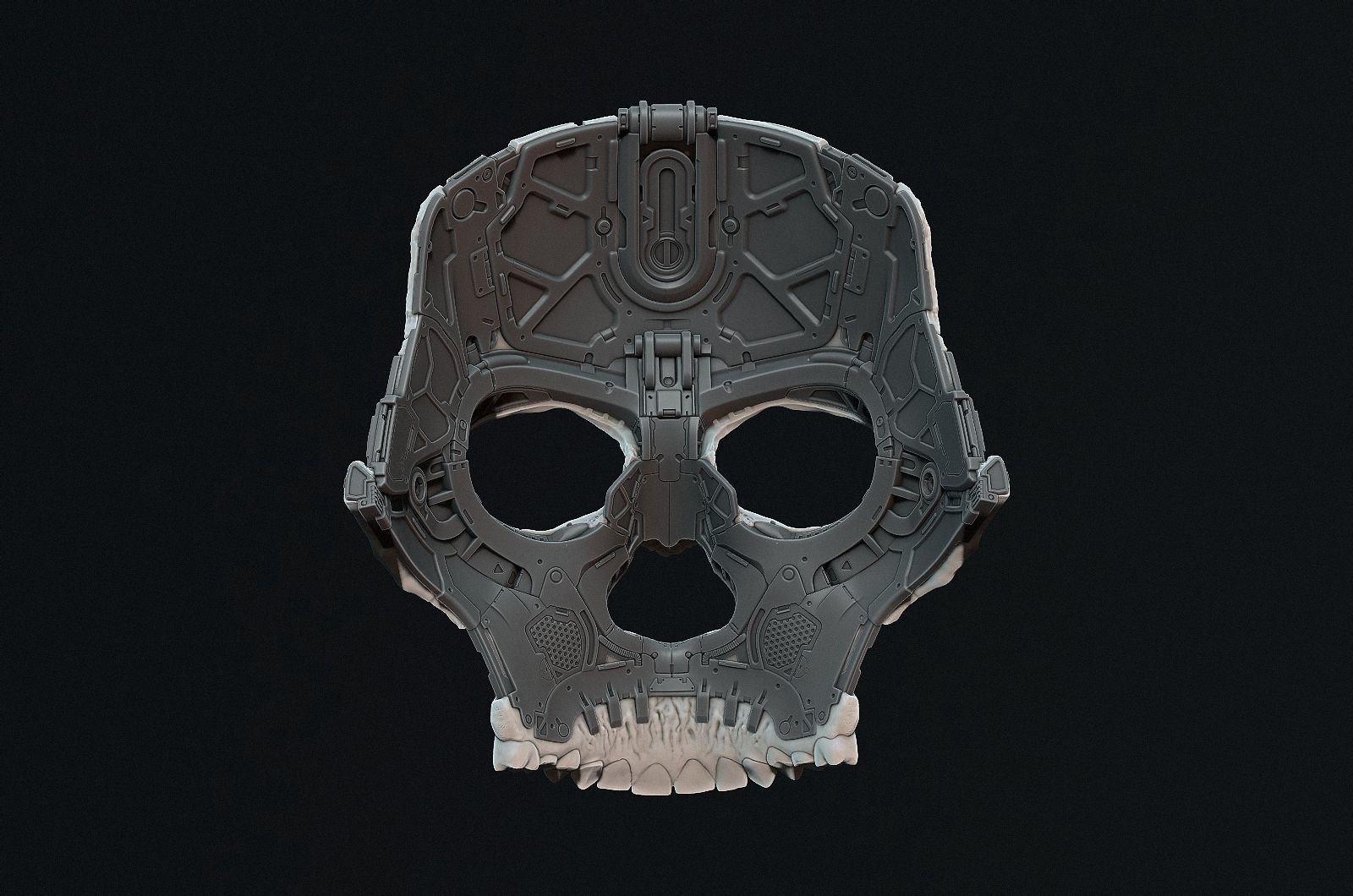 Skull ghost mecha sci-fi mask high model 3D model_27