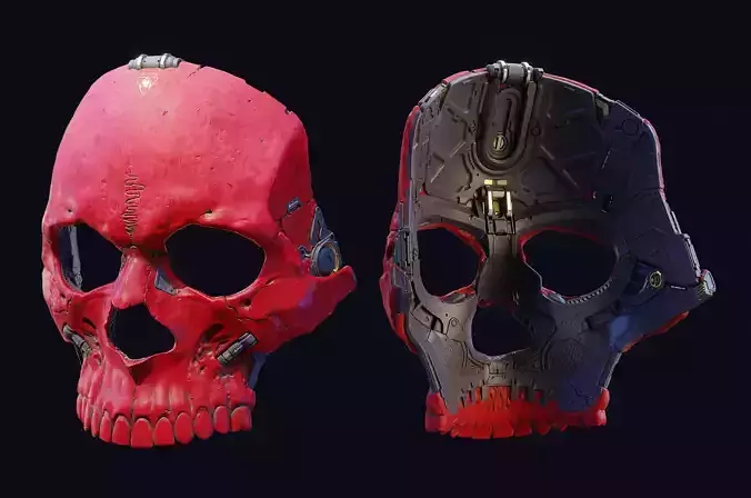 Skull ghost mecha sci-fi mask high model