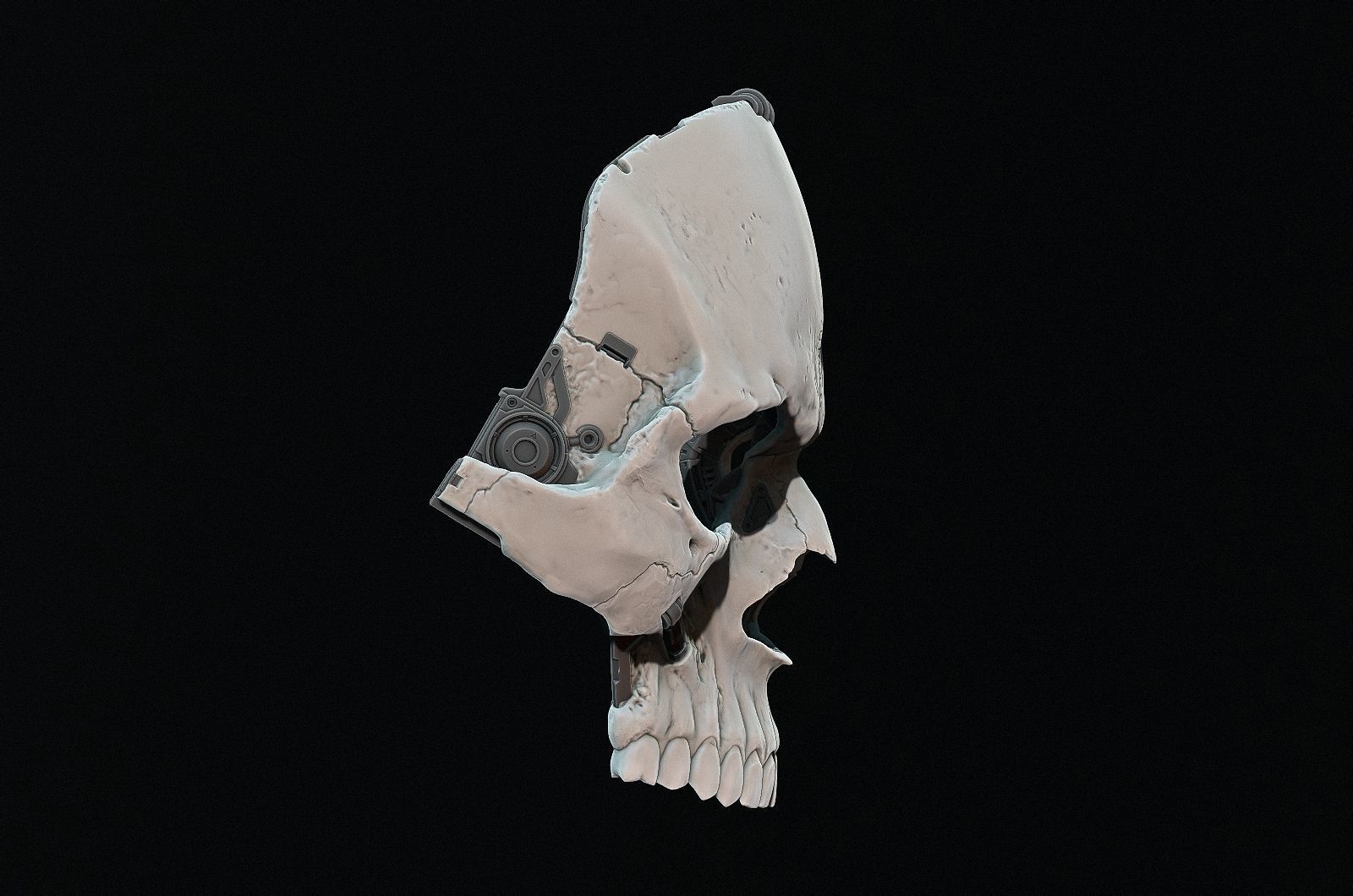 Skull ghost mecha sci-fi mask high model 3D model_28