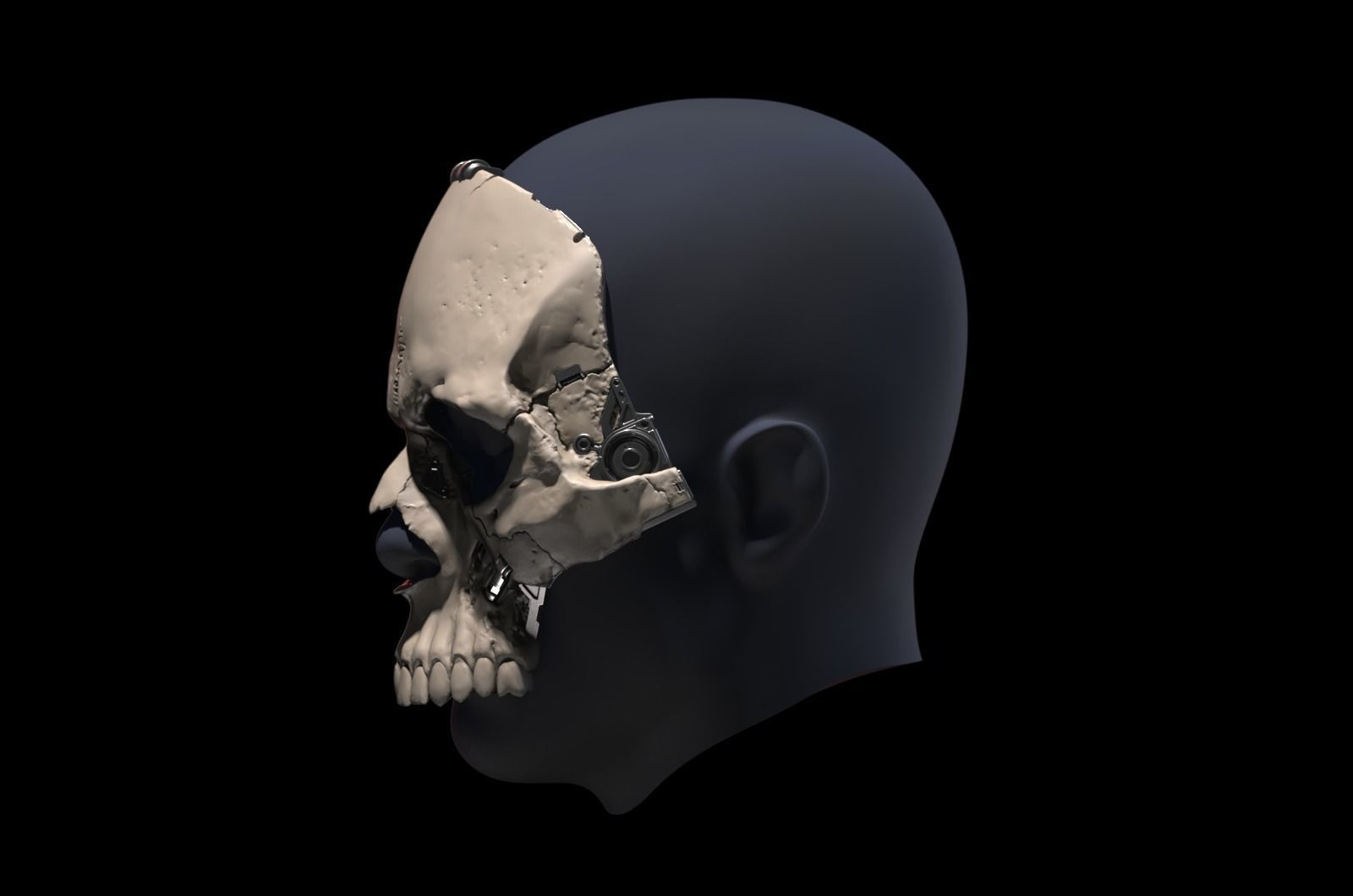 Skull ghost mecha sci-fi mask high model 3D model_37