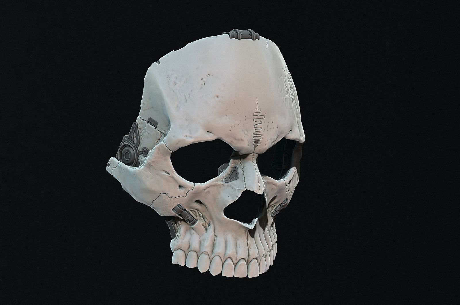 Skull ghost mecha sci-fi mask high model 3D model_29