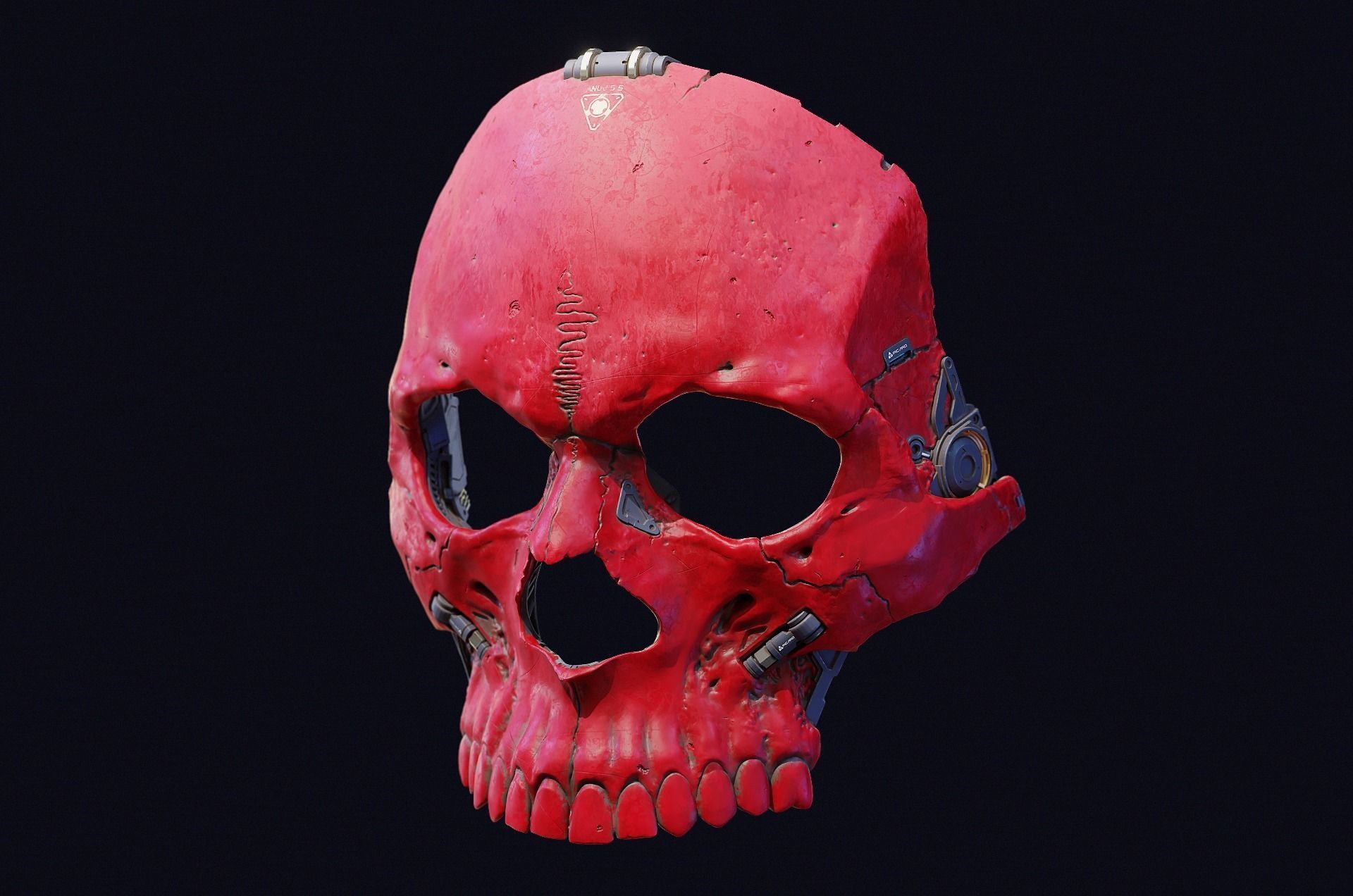 Skull ghost mecha sci-fi mask high model 3D model_3