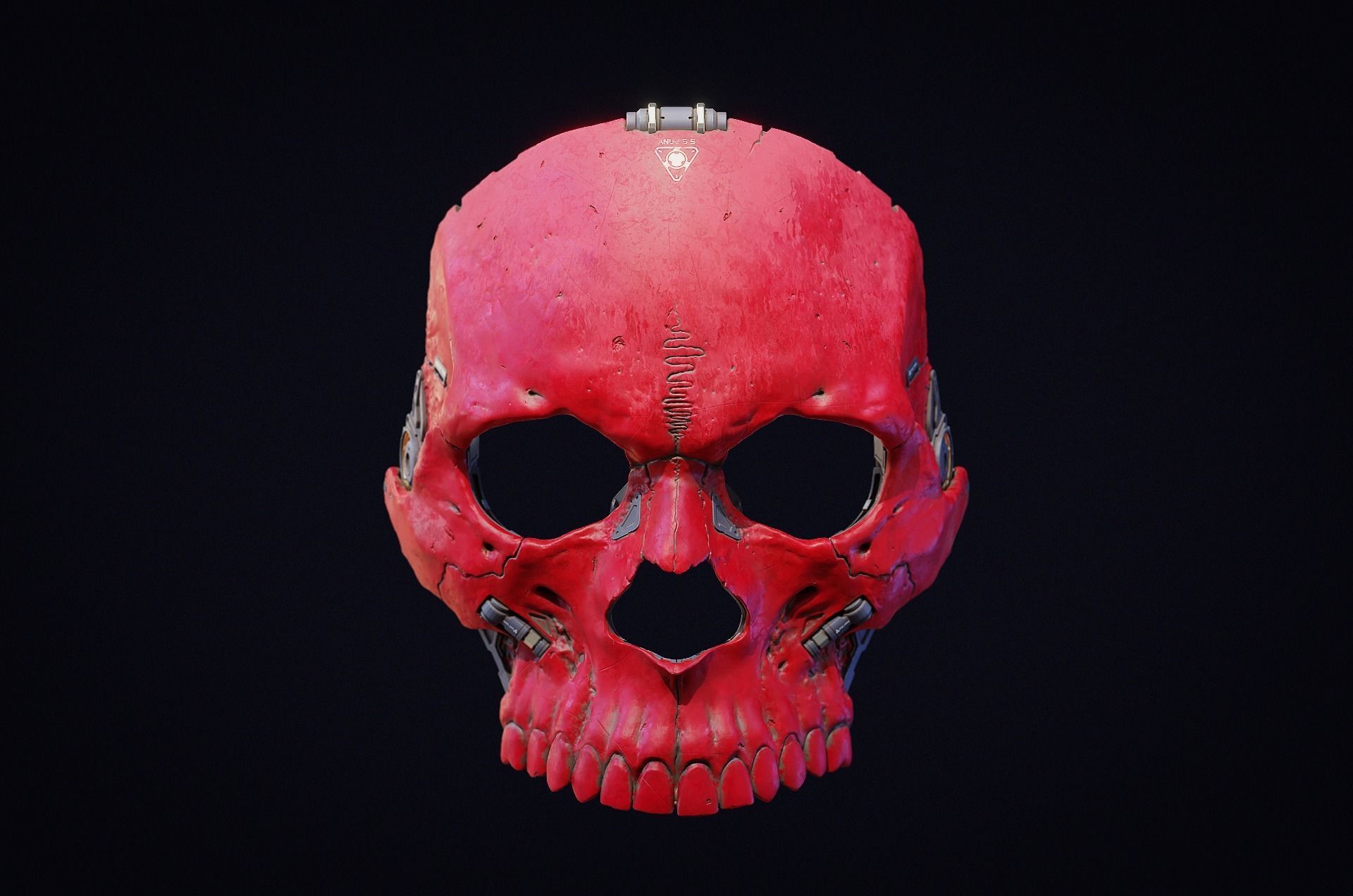 Skull ghost mecha sci-fi mask high model 3D model_2