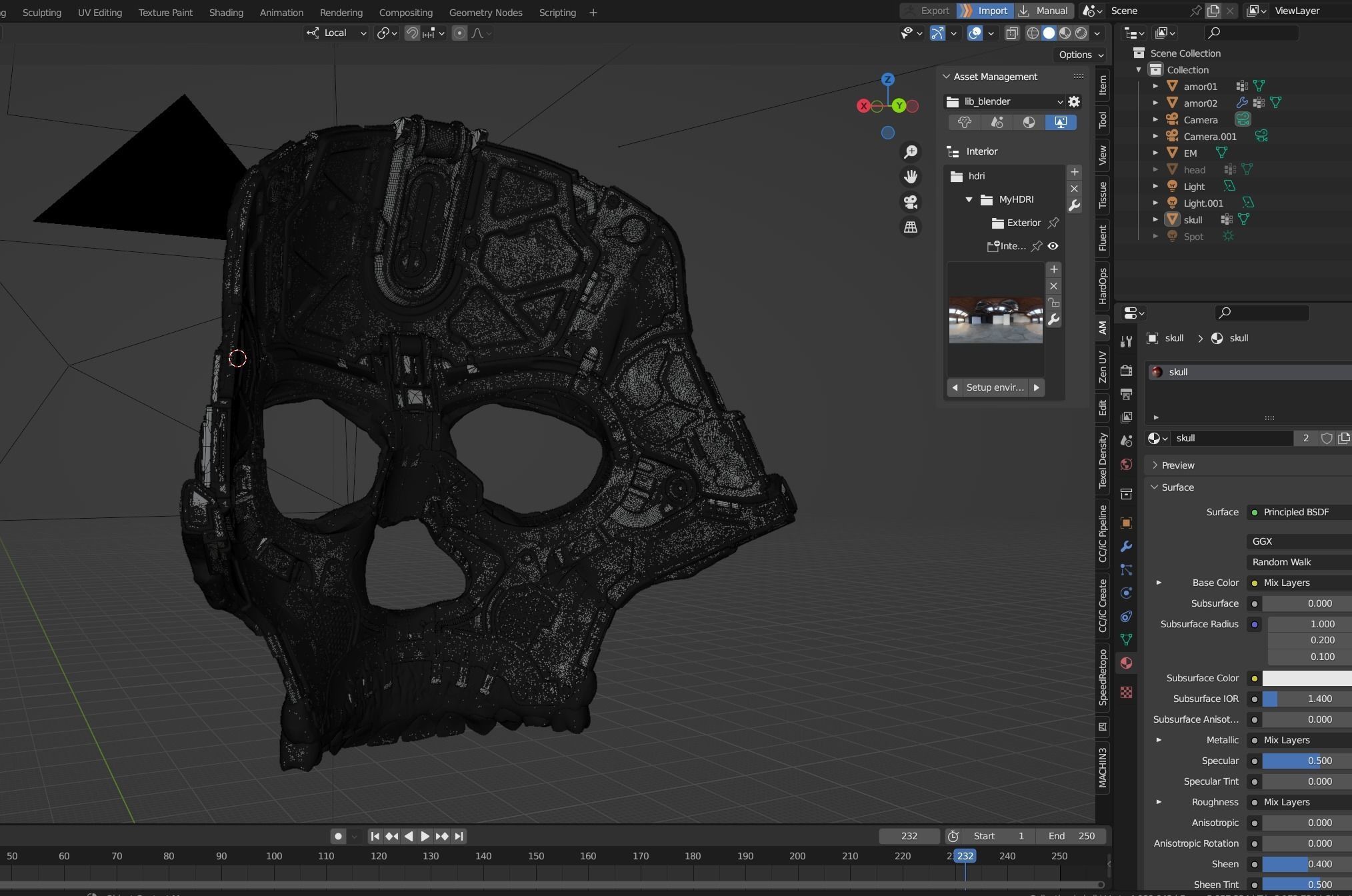 Skull ghost mecha sci-fi mask high model 3D model_25