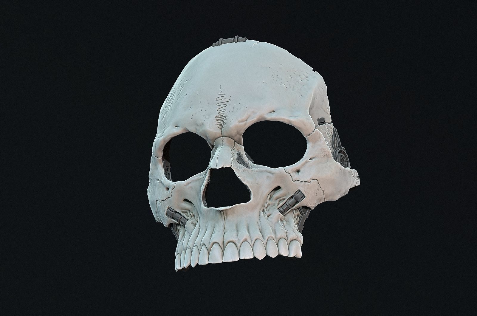 Skull ghost mecha sci-fi mask high model 3D model_31