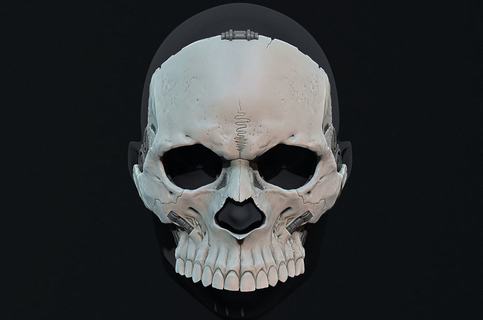 Skull ghost mecha sci-fi mask high model 3D model_32