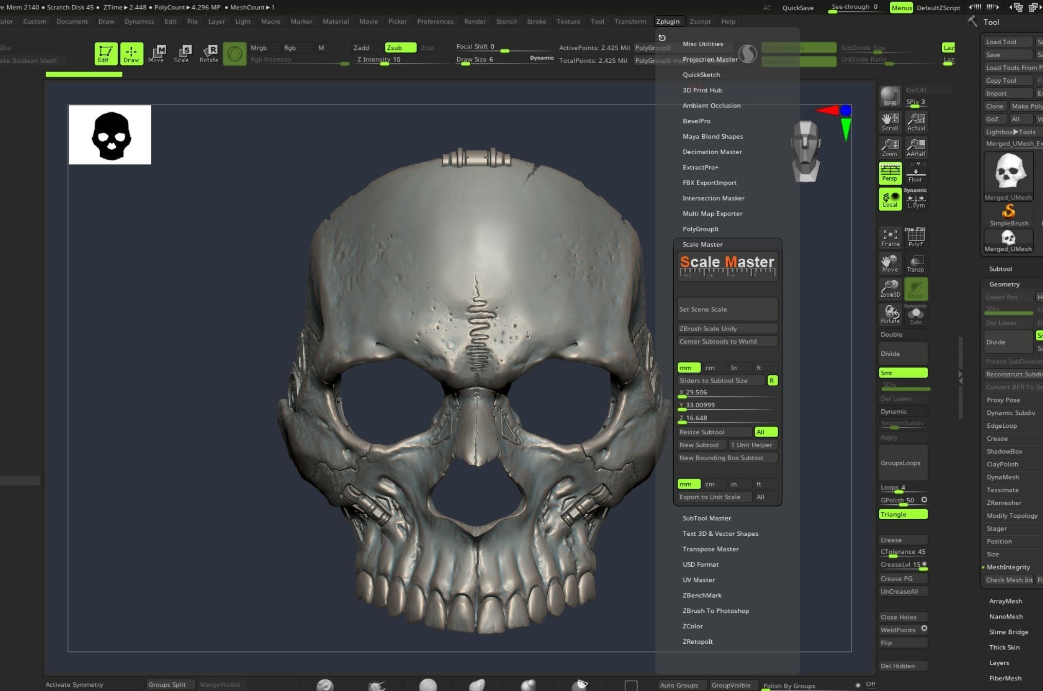 Skull ghost mecha sci-fi mask high model 3D model_38