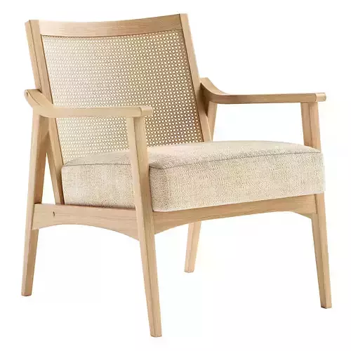 Modern Farmhouse Wood Lounge Armchair