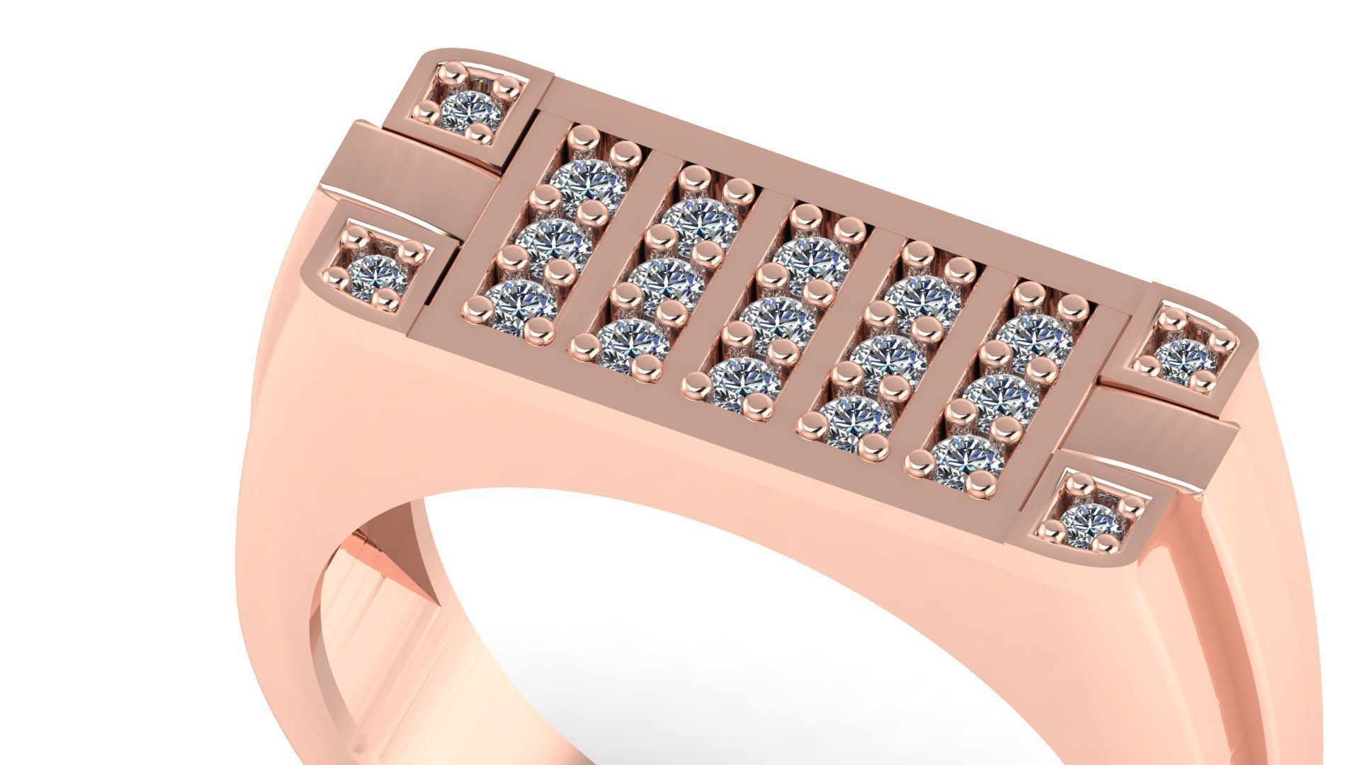 Best Men Groom Gents Diamond Ring 3D print model_4