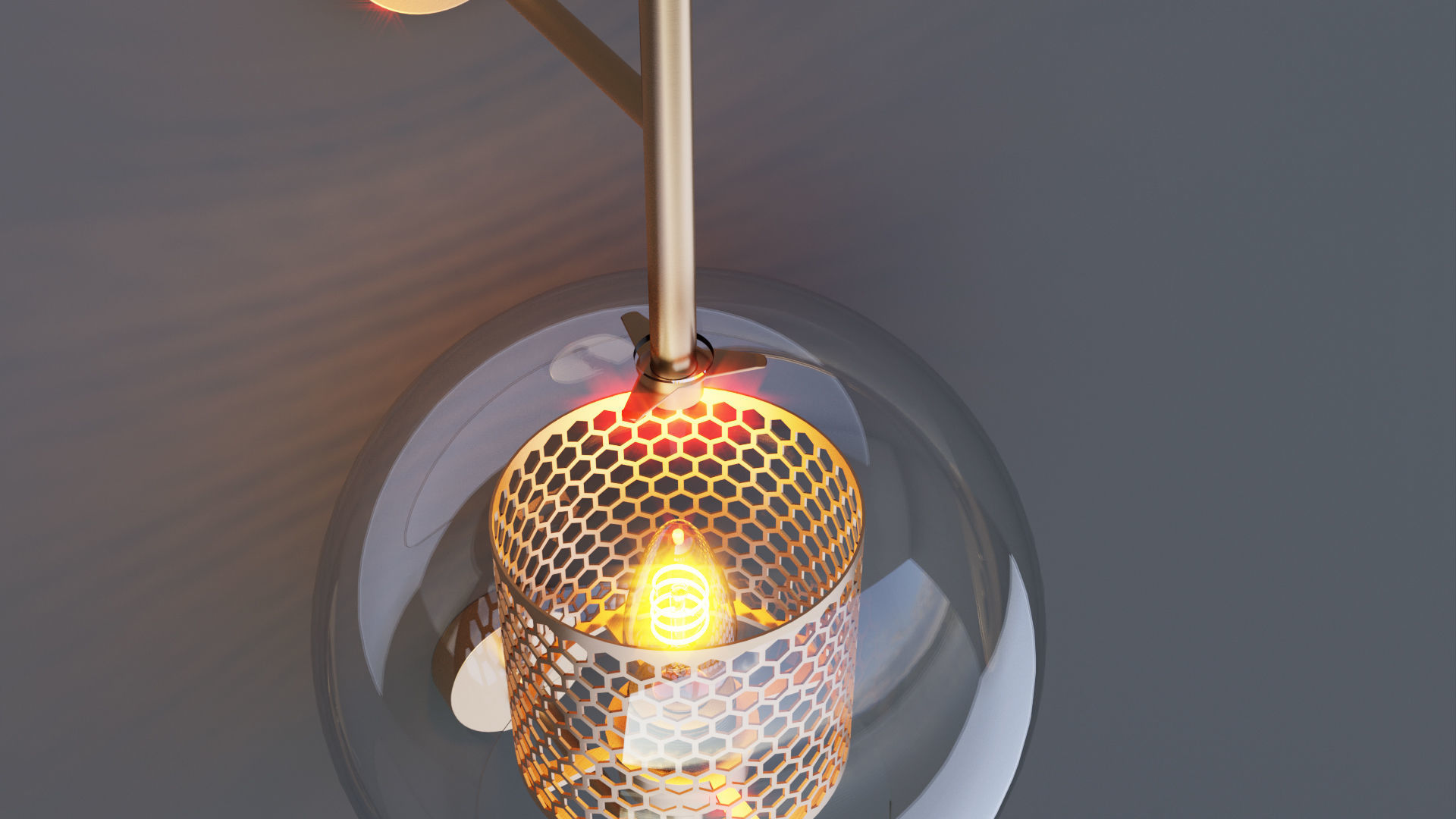 Brass Glass Wall Sconce 3D model_12