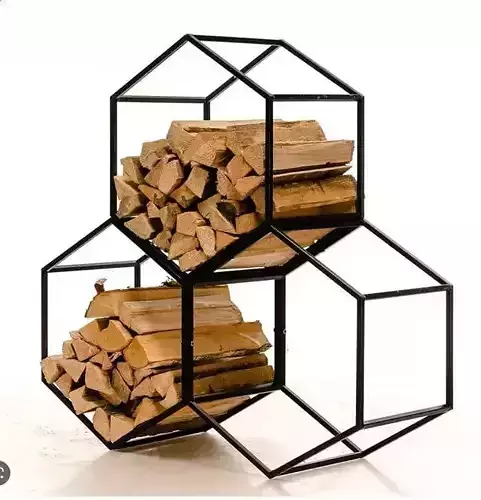 Storage of firewood in shelves